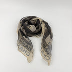 Chanel CC Logo Scarf Silk Gray Vintage — view 2