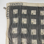 Chanel CC Logo Scarf Silk Gray Vintage — view 3