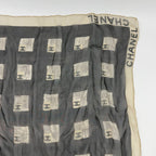 Chanel CC Logo Scarf Silk Gray Vintage — view 4