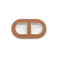 Hermes Chaine D'ancre Epsom Brooch Silver Brown