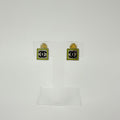 Chanel CC Logo Earrings Silver Vintage