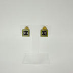 Chanel CC Logo Earrings Silver Vintage