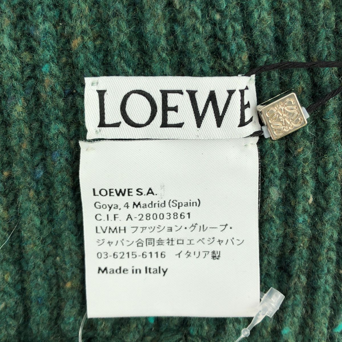 Loewe Suna Fujita Embroidered Scarf Green — view 5