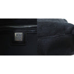Fendi Vintage Calf Hair Leather Handbag Tote FF Logo Plate Black HW — view 9