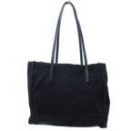 Fendi Vintage Calf Hair Leather Handbag Tote FF Logo Plate Black HW — view 3