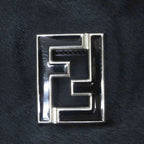 Fendi Vintage Calf Hair Leather Handbag Tote FF Logo Plate Black HW — view 6