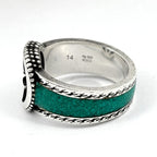 Gucci Interlocking Ring 925 Sterling Silver Green — view 3