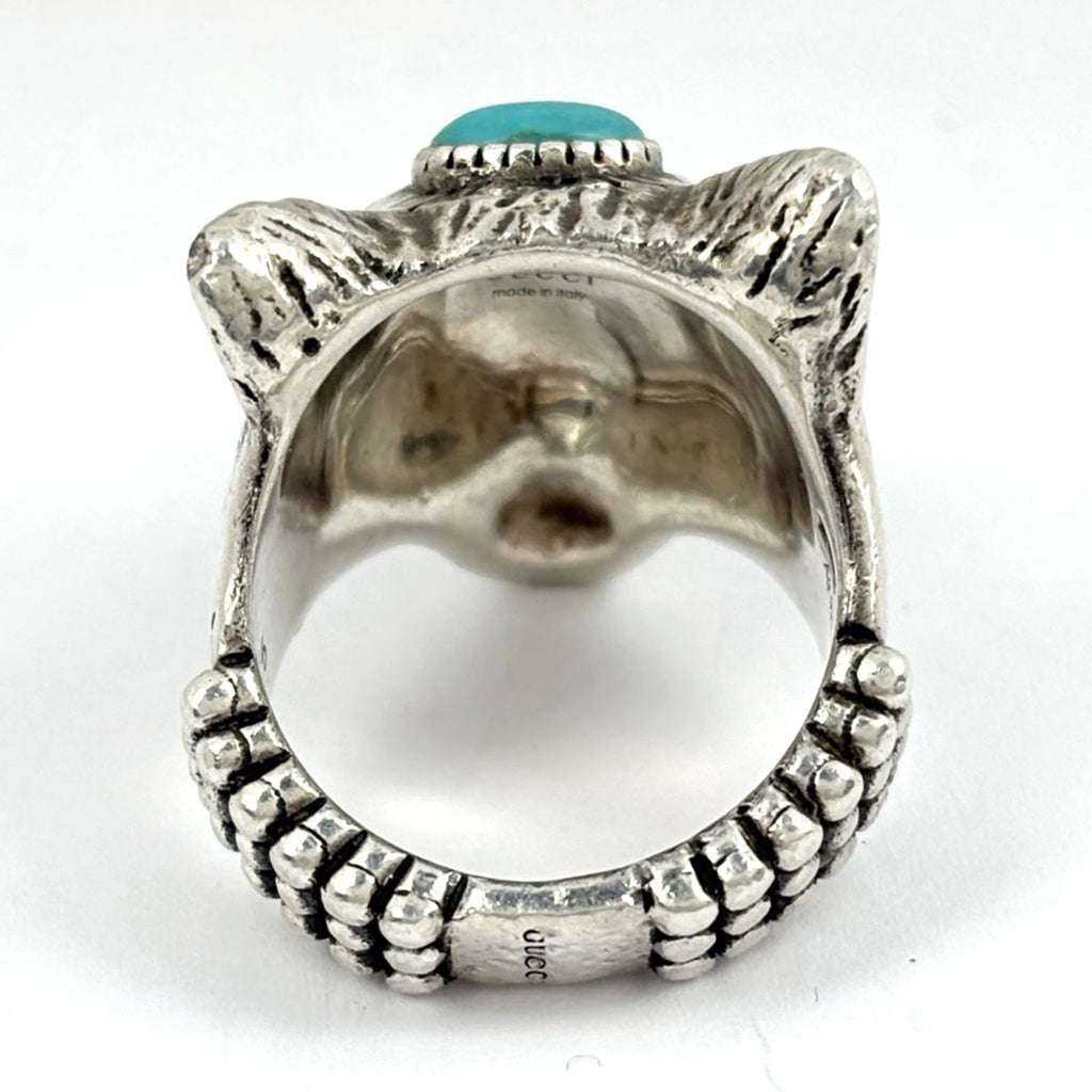 Gucci Anga Forest Wolf Head Ring 925 Sterling Silver