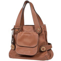 Loewe Logo Shoulder Bag Leather Brown