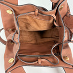 Loewe Logo Shoulder Bag Leather Brown — view 7