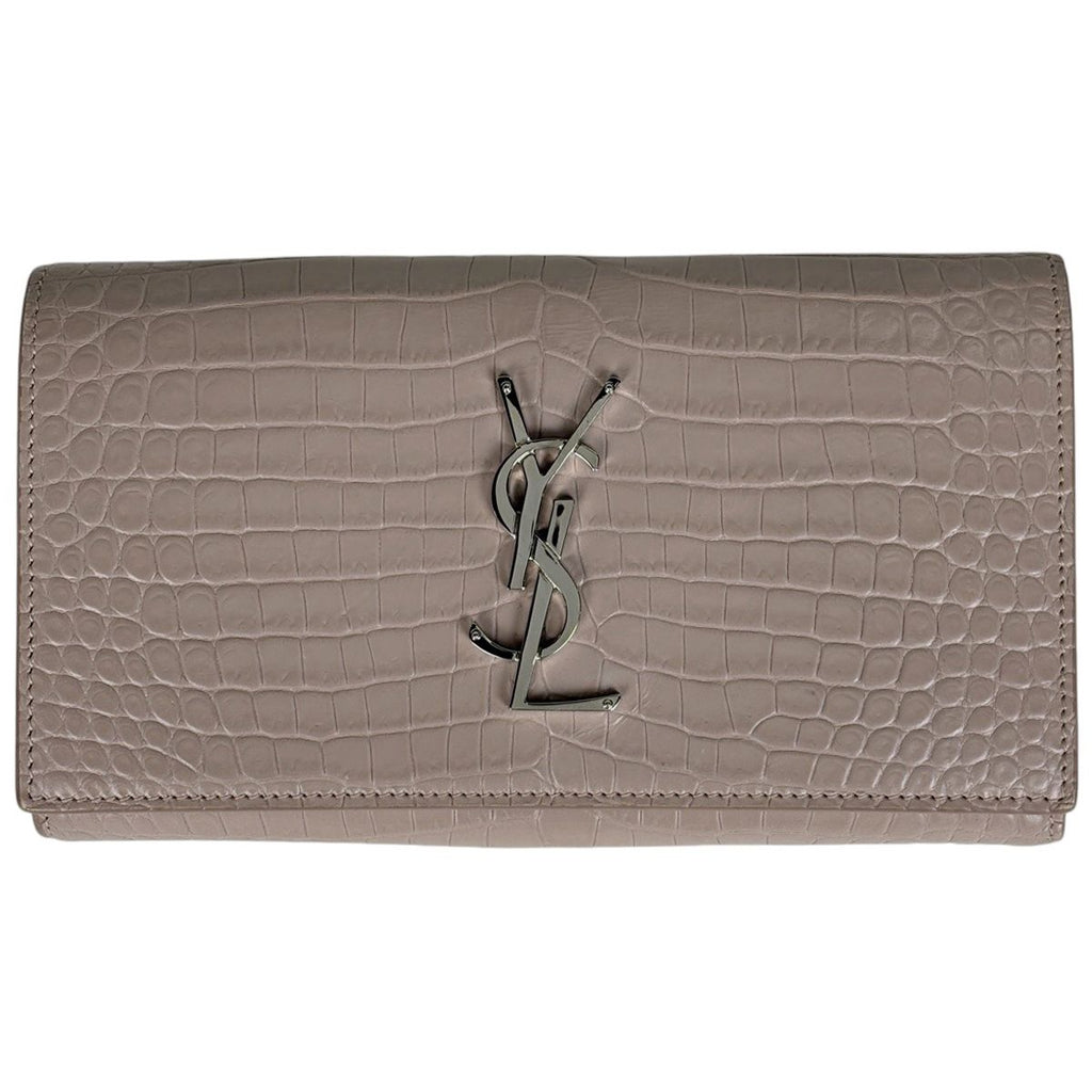 Saint Laurent Logo Bifold Wallet Leather Pink