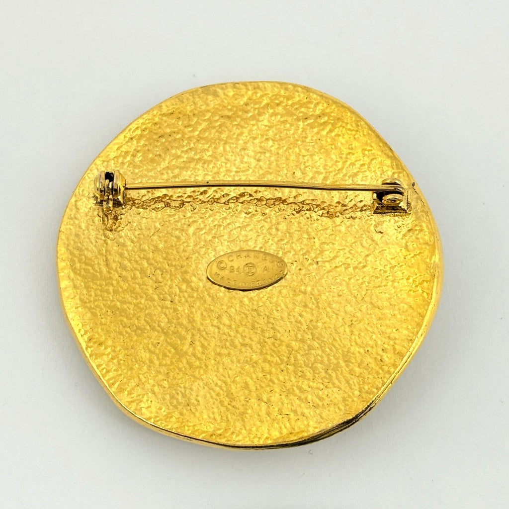 Chanel CC Logo Brooch Round Gold Plated — view 2