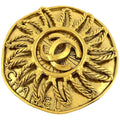 Chanel CC Logo Brooch Round Gold Plated