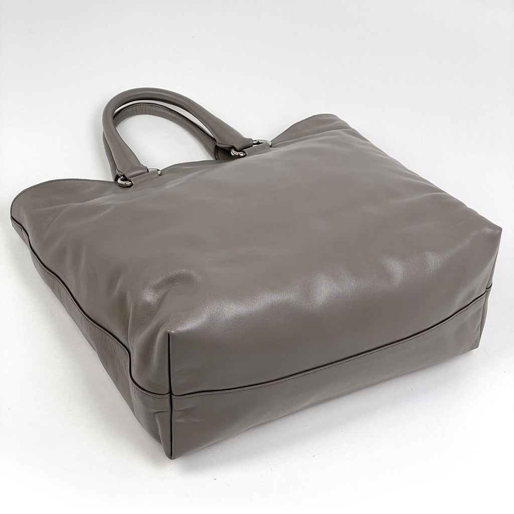 Prada Logo Handbag 2-Way Leather Gray — view 2