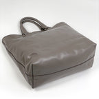 Prada Logo Handbag 2-Way Leather Gray — view 2