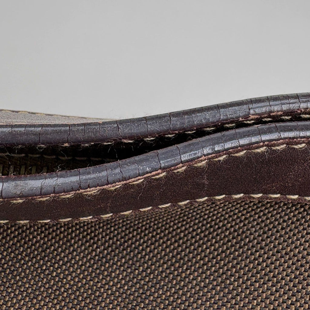 Prada Logo Jacquard Shoulder Bag Canvas Brown — view 6