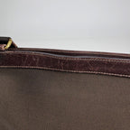 Prada Logo Jacquard Shoulder Bag Canvas Brown — view 5