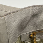 Prada Logo Shoulder Bag Leather Gray — view 8