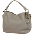 Prada Logo Shoulder Bag Leather Gray