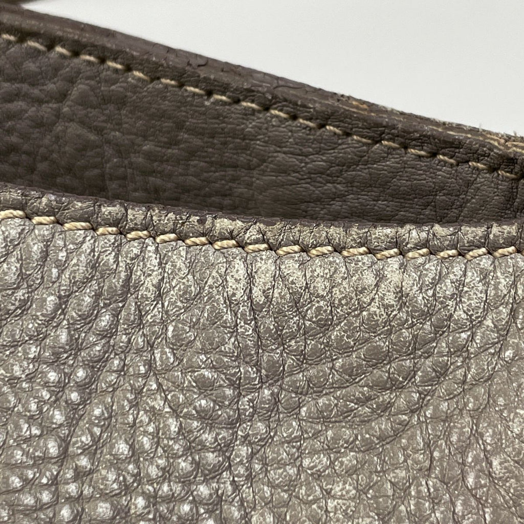Prada Logo Shoulder Bag Leather Gray — view 4