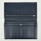 Hermes Citizen Twill Long Silk in Wallet Veau Blue Chien — view 7