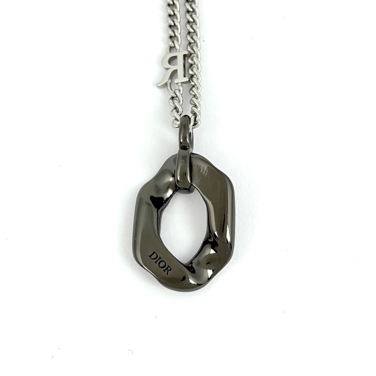 Dior Logo Necklace Contrast Silver — view 2