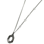 Dior Logo Necklace Contrast Silver