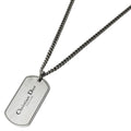 Dior Dog Tag Necklace Logo Silver Plated