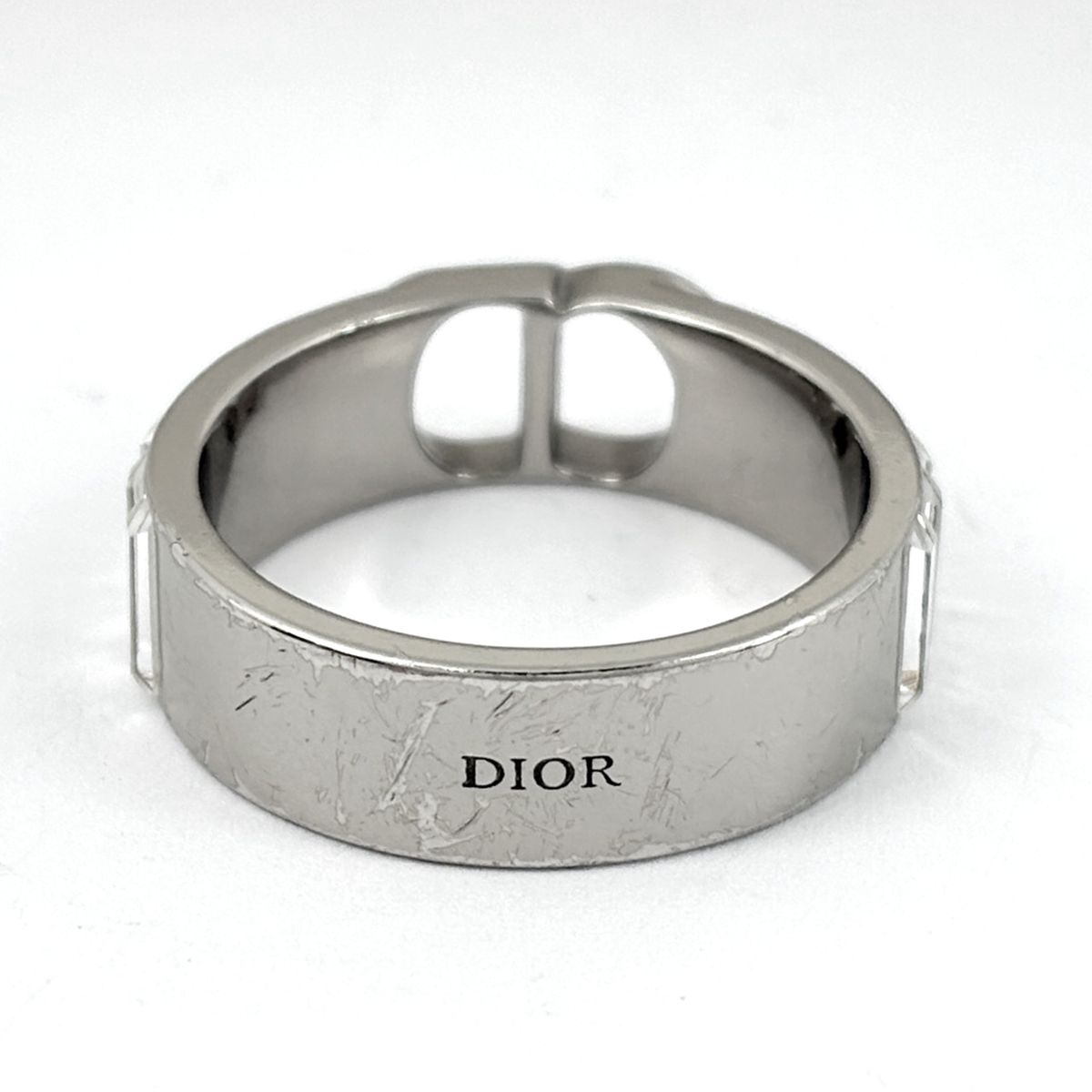 Dior Logo Ring Rhinestone No 19 Silver