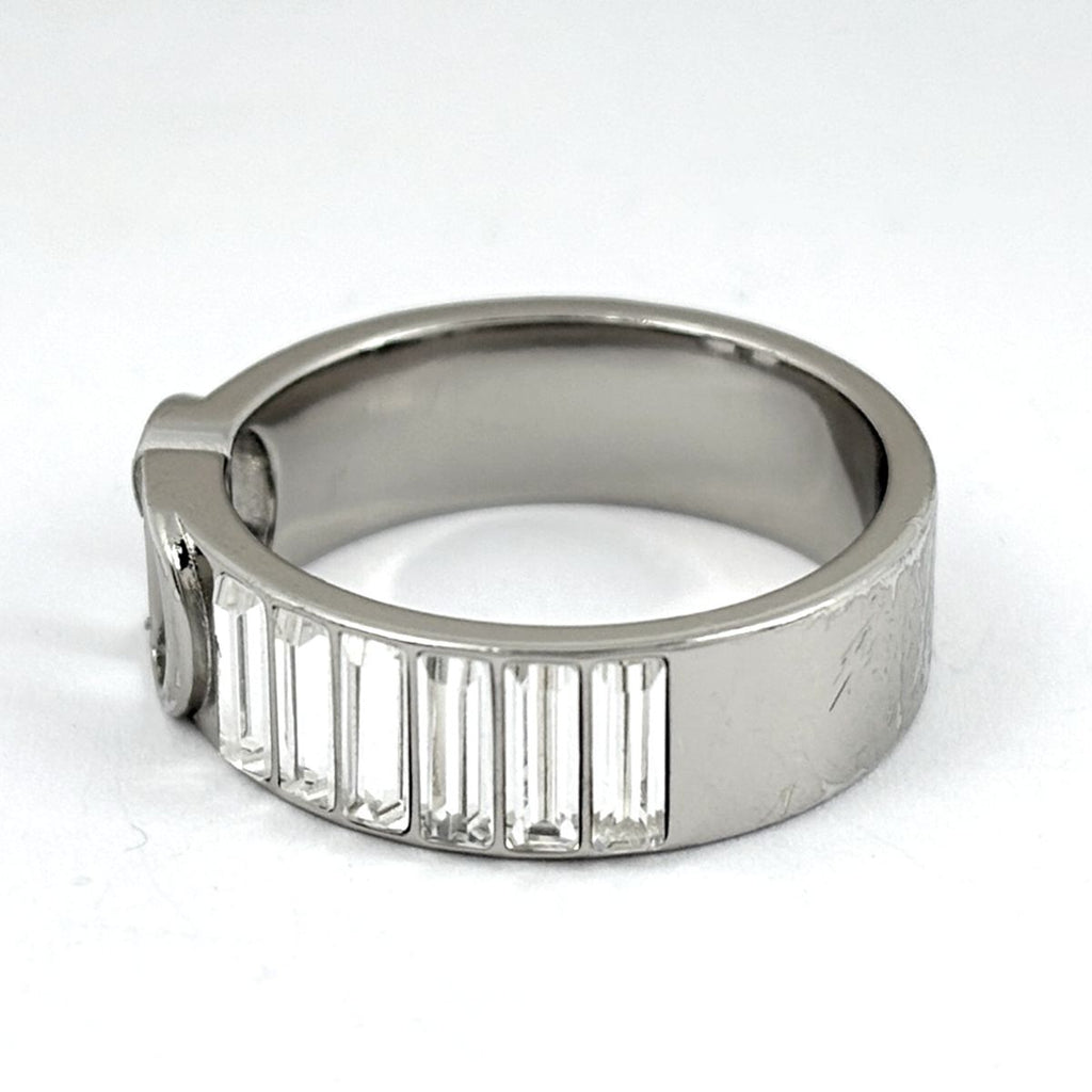 Dior Logo Ring Rhinestone No 19 Silver