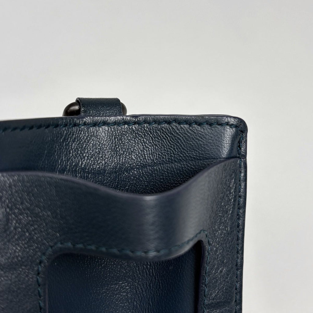 Bottega Veneta Intrecciato Card Case 2-Way Leather Blue — view 4