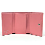 Chanel CC Logo Trifold Wallet Half Coco Quilted Caviar Leather Pink — view 9