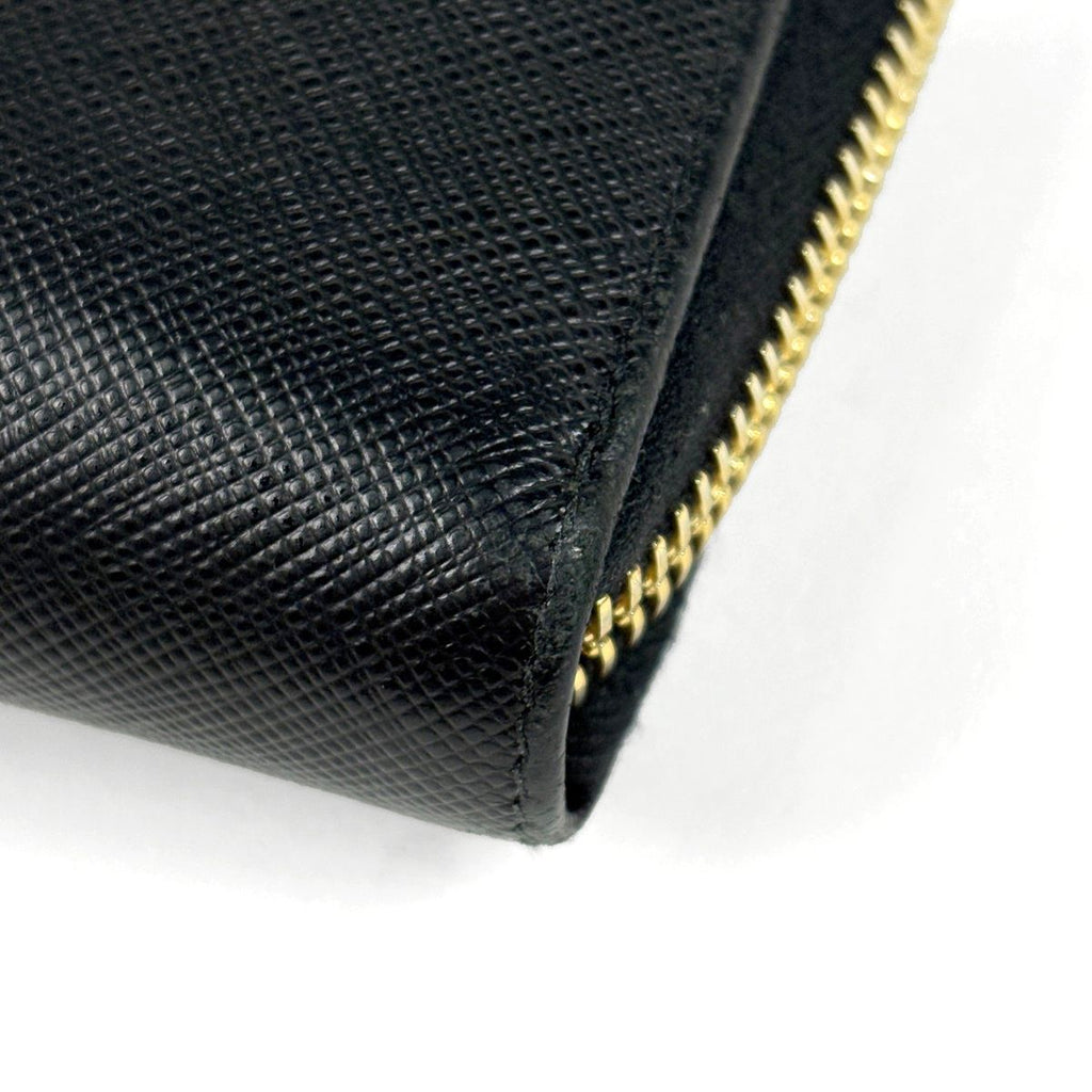 Prada Zip Around Wallet Robot Saffiano Leather Nero — view 3