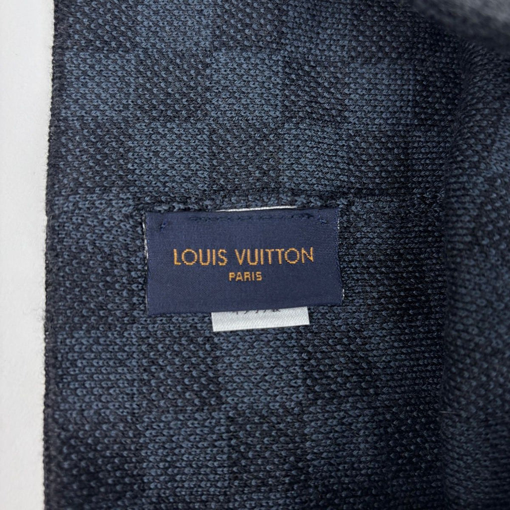 Louis Vuitton Bonnet Petit Damier Knit Cap Hat Cap Wool Polyurethane Gray Blue — view 4