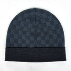 Louis Vuitton Bonnet Petit Damier Knit Cap Hat Cap Wool Polyurethane Gray Blue — view 2