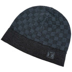 Louis Vuitton Bonnet Petit Damier Knit Cap Hat Cap Wool Polyurethane Gray Blue