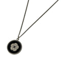 Chanel Camellia Necklace CC Logo Silver Plated