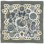 Hermes Carre 90 le Roy Soleil Sun King Scarf Silk Gray Multicolor