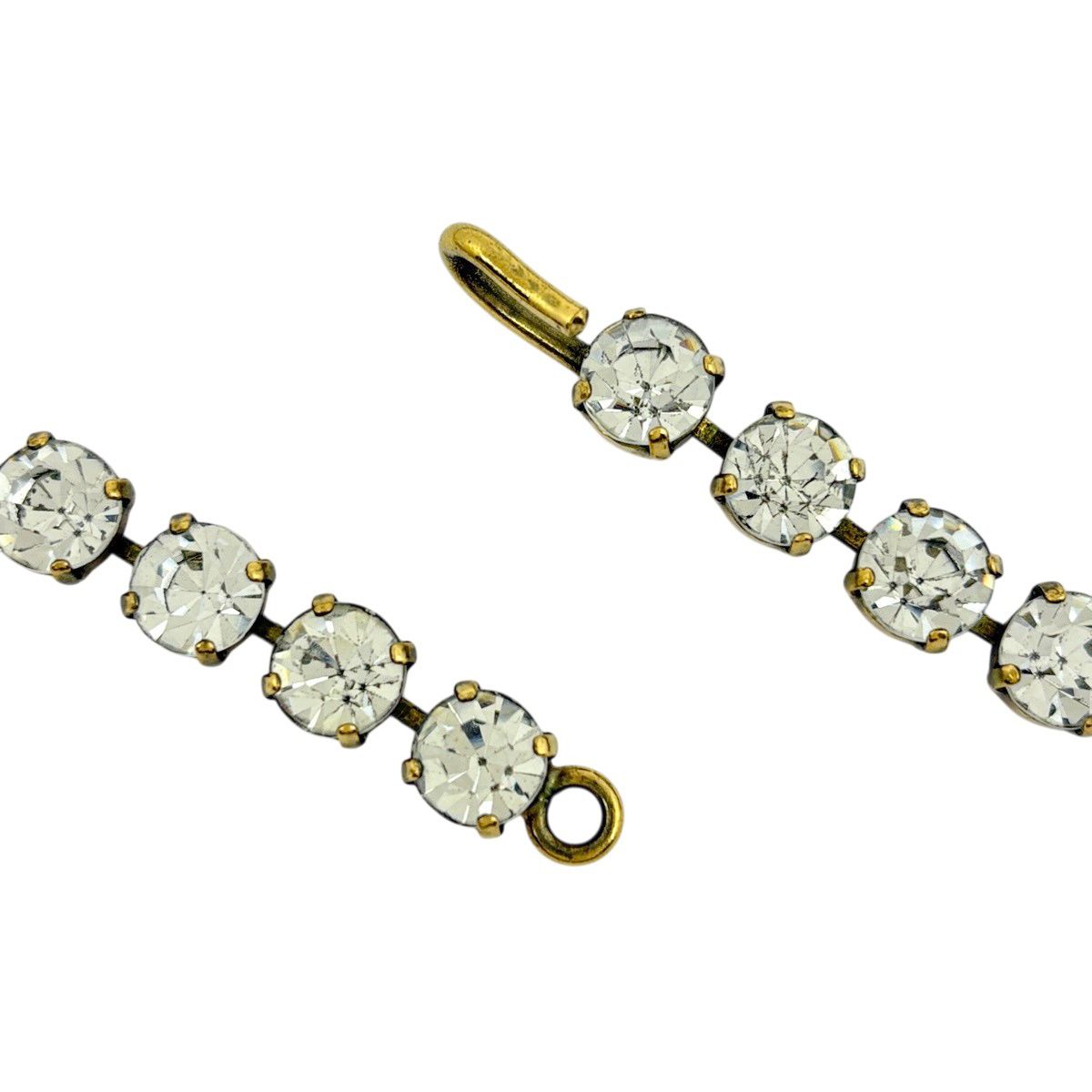 Chanel CC Logo Rhinestone Necklace Gold Plated — view 3