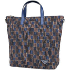Prada Handbag 2-Way Fabric Brown Blue