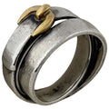 Hermes Double Tour Ring Belt 925 Sterling Silver 750 Gold