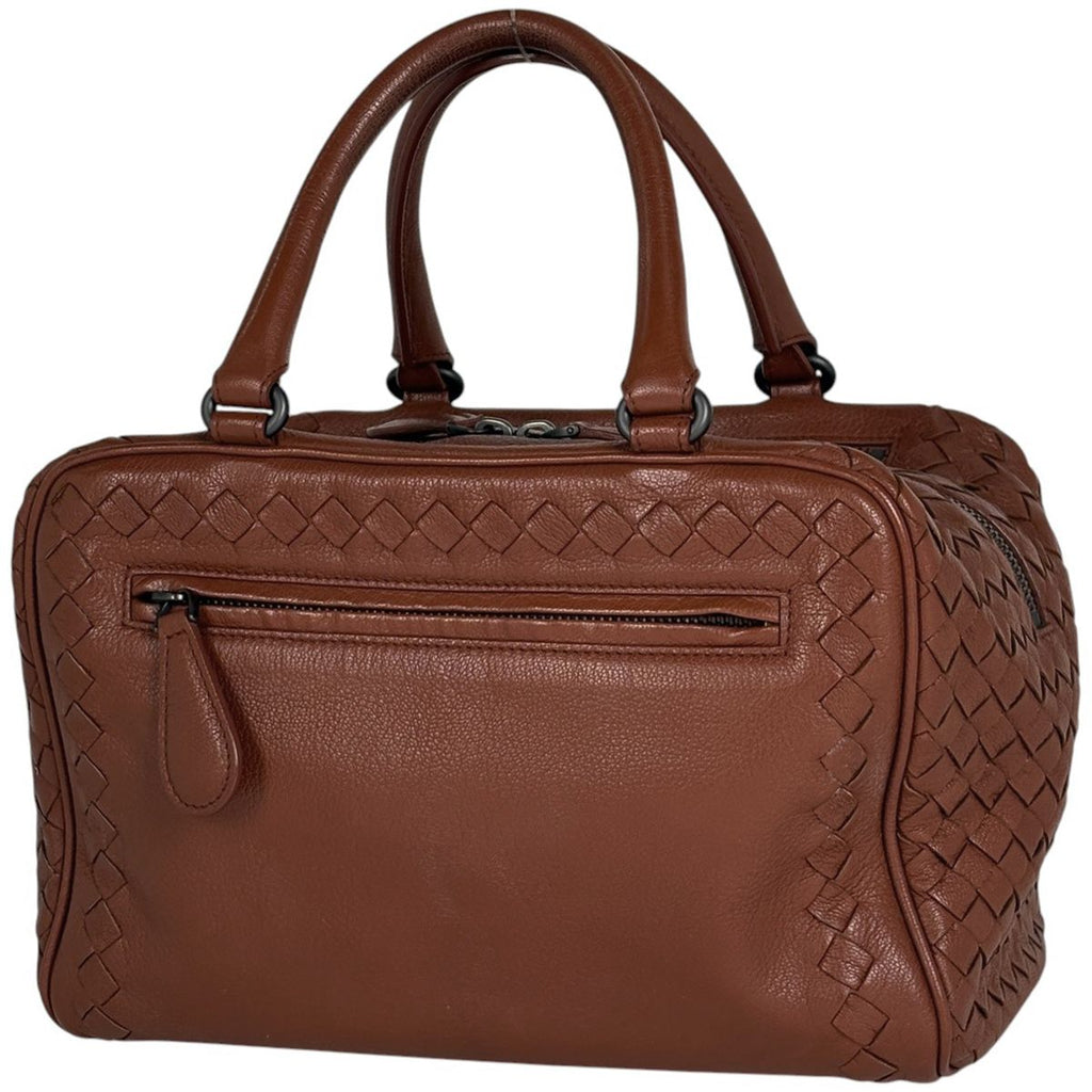 Bottega Veneta Intrecciato Handbag Leather Brown