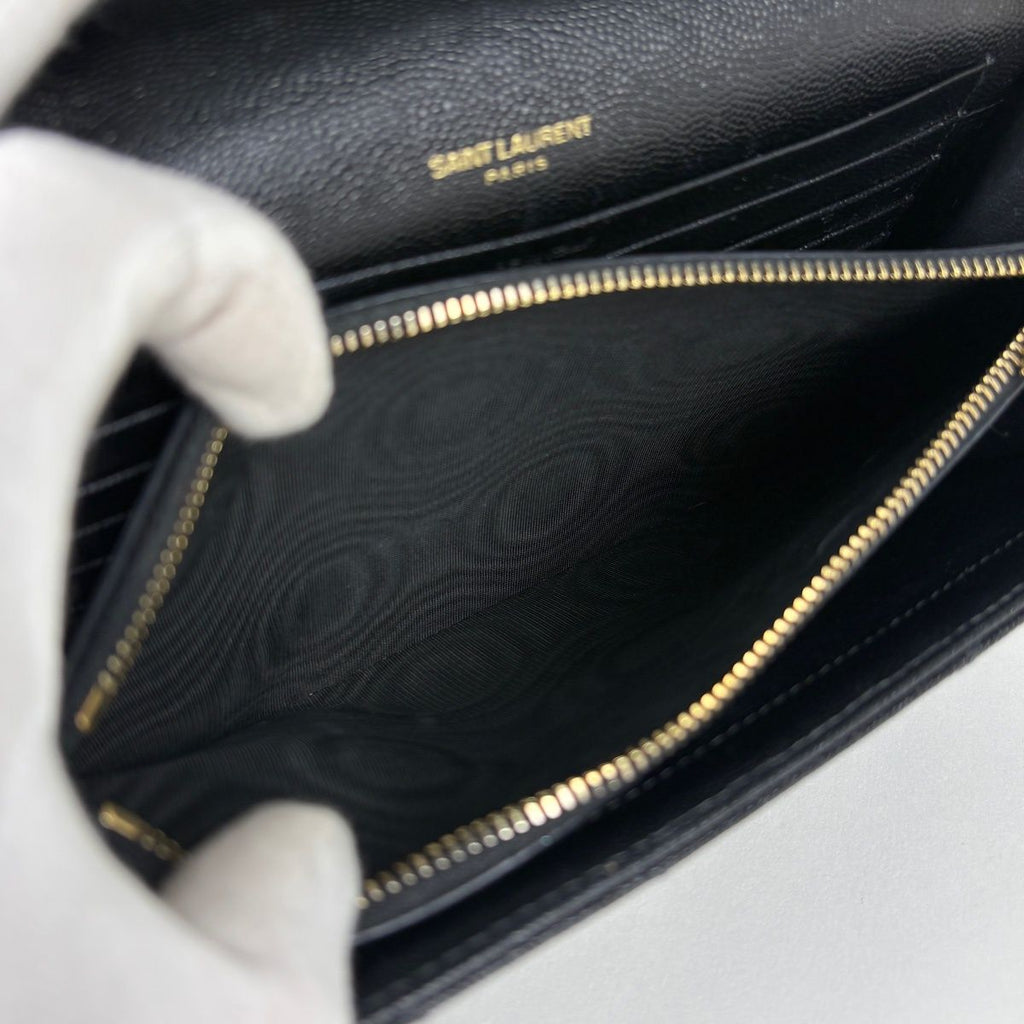 Saint Laurent Yves Cassandra Classic Chain Wallet 2-Way Shoulder Bag Leather — view 7