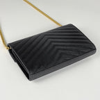 Saint Laurent Yves Cassandra Classic Chain Wallet 2-Way Shoulder Bag Leather — view 2