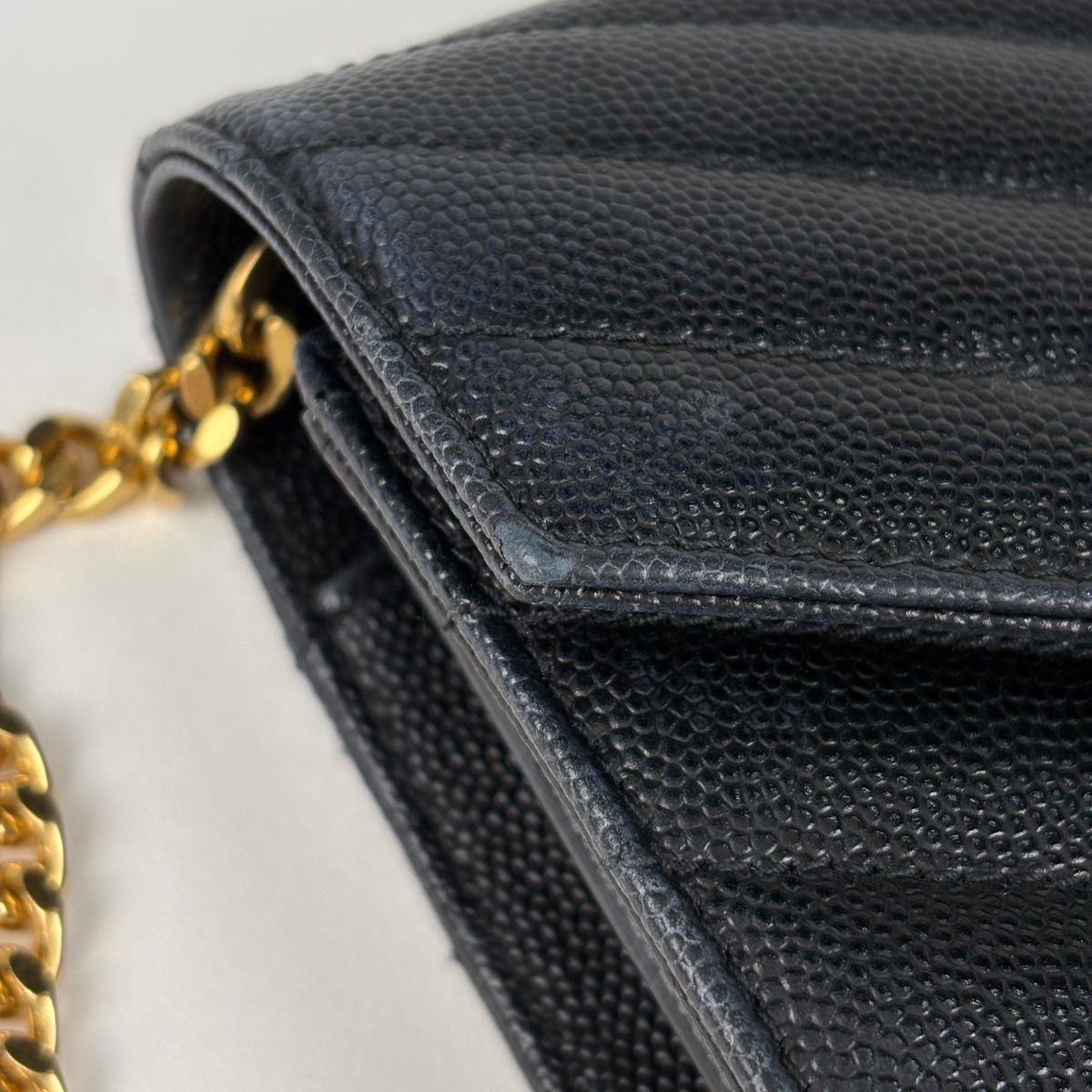 Saint Laurent Yves Cassandra Classic Chain Wallet 2-Way Shoulder Bag Leather — view 5