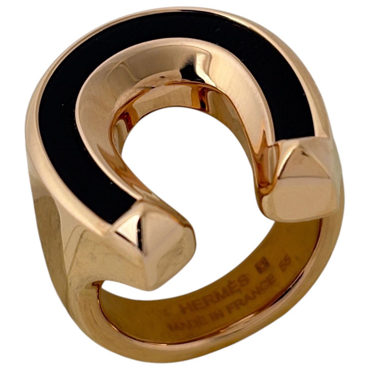 Hermes Joquette Ring Pink Gold Black