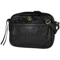 Gucci GG Pattern Shoulder Bag Star Leather Black
