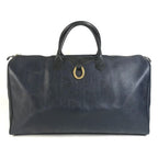 Dior Boston Bag Trotter Logo Leather Navy