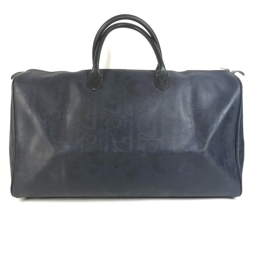 Dior Boston Bag Trotter Logo Leather Navy — view 2