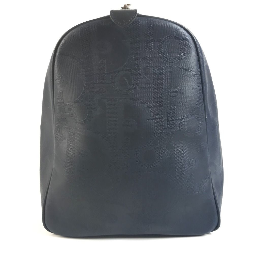 Dior Boston Bag Trotter Logo Leather Navy — view 4